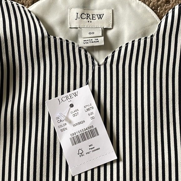 NWT J. Crew Factory Striped Scalloped Cami Top, size 00 - Picture 4 of 5